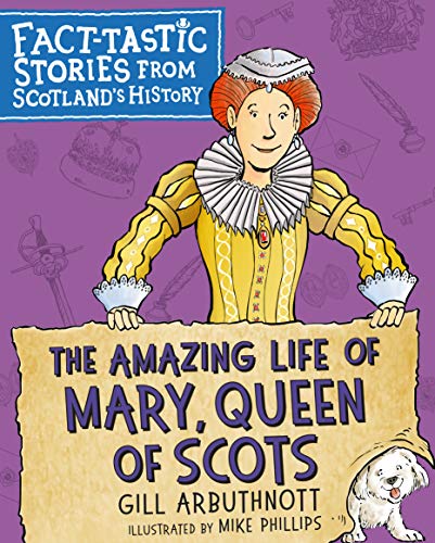 Book cover depicting Mary, Queen of Scots in illustrated historical clothing.