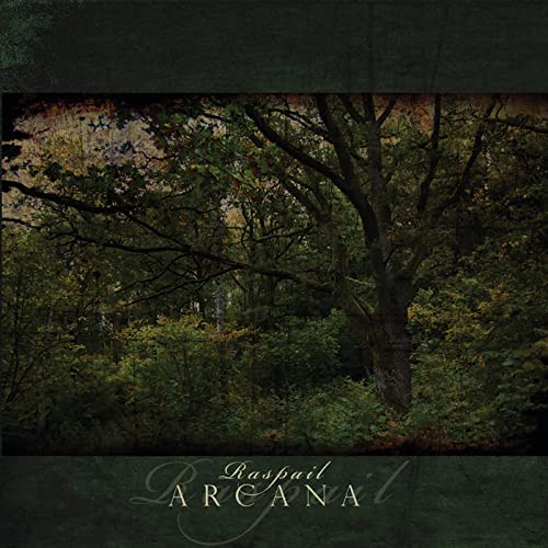 CD cover: dark forest scene with title "Arcana - Raspail" below.