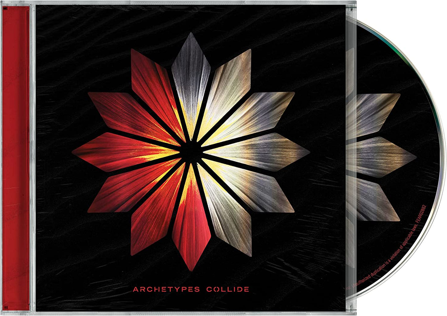 CD case with a black cover featuring a red and silver starburst design.