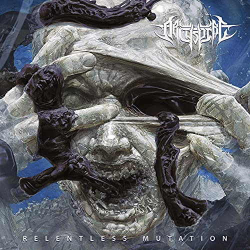 Album cover for Archspire’s “Relentless Mutation” featuring grotesque, mutated figures.