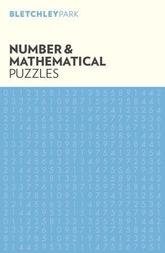 Book cover with title “Number & Mathematical Puzzles” and number grid.