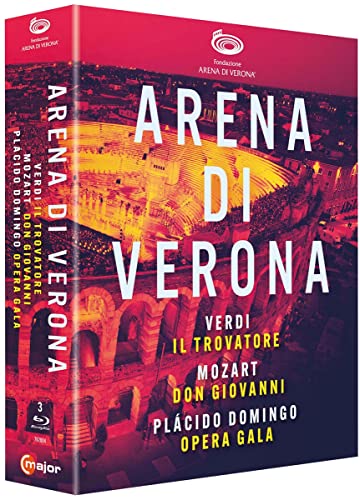 Blu-ray case for "Arena Di Verona" featuring the Roman amphitheater.