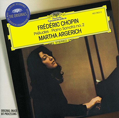 CD cover featuring pianist Martha Argerich and yellow branding.