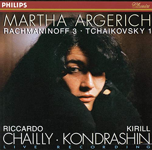 CD cover featuring pianist Martha Argerich, with composers’ names listed.