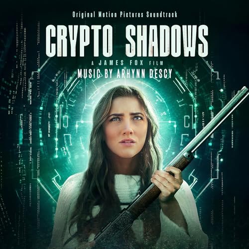 CD cover for "Crypto Shadows" featuring a woman with a rifle.