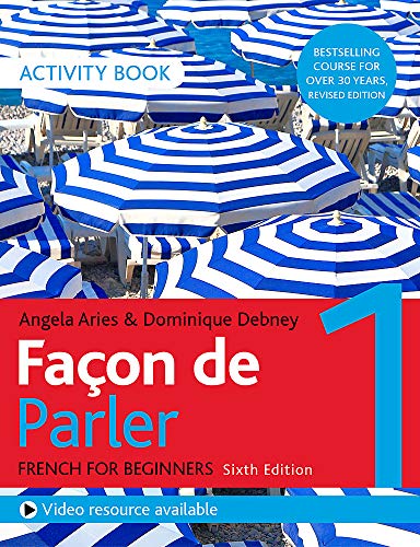 French textbook cover with striped beach umbrellas and bold red title.