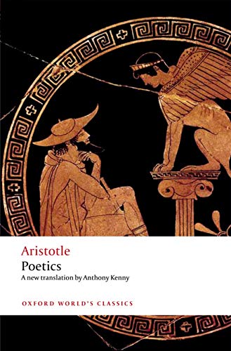 Book cover of Aristotle's Poetics featuring a Greek vase painting of Oedipus and Sphinx.