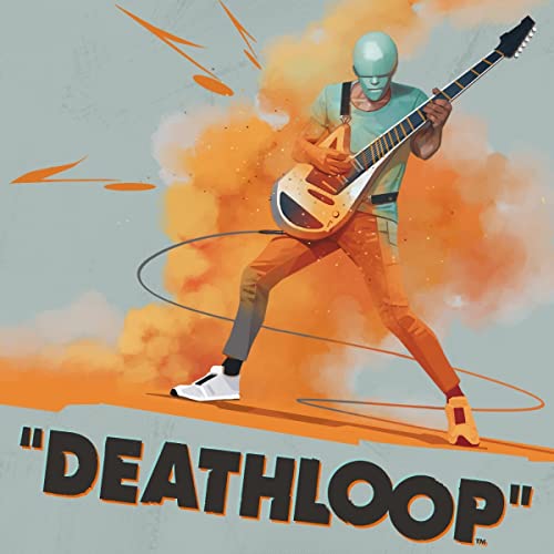 Vinyl record cover art: figure with guitar amid orange explosion.