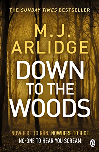 Book cover: "Down to the Woods" with a dark forest background.