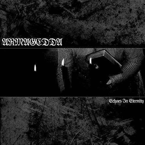 Dark album cover with hands holding a book and lit candles.