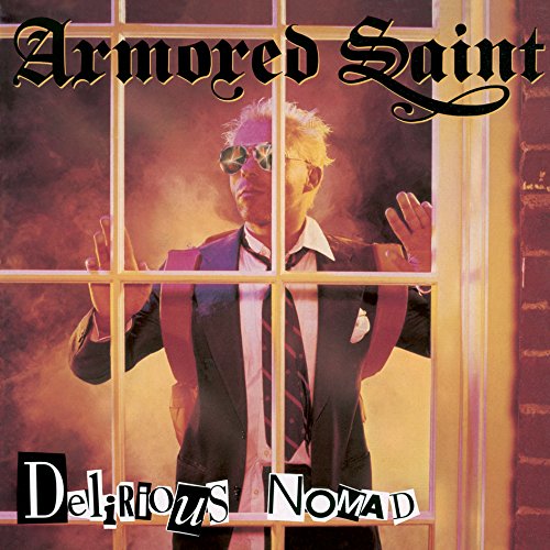 Armored Saint album cover: man in suit seen through bars.