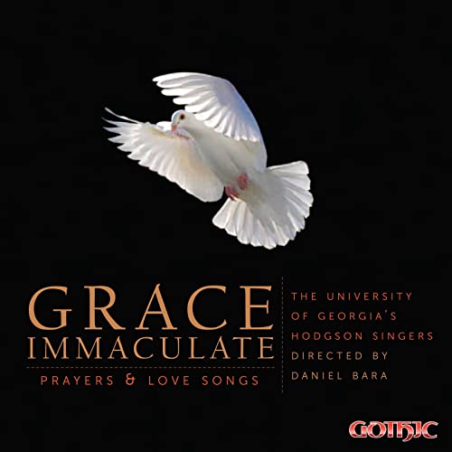 CD cover: white dove in flight over text, "Grace Immaculate.