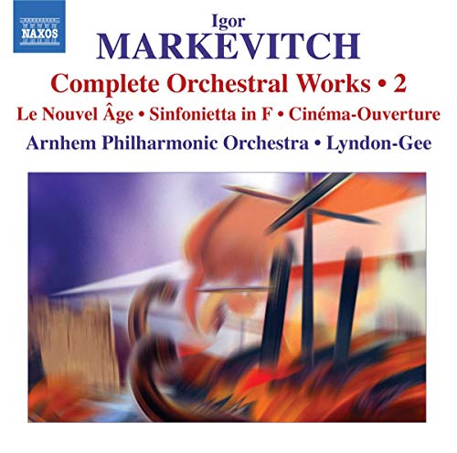 CD cover for Markevitch orchestral works, featuring abstract red and purple imagery.
