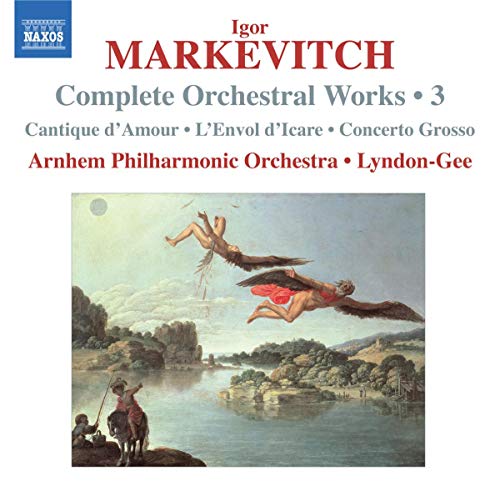 CD cover: painting of Icarus falling from the sky into water.