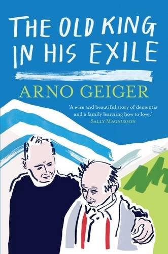 Book cover: two men walking, mountains in background, blue and white palette.