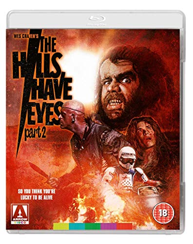 The Hills Have Eyes Part II" Blu-ray cover with characters and fiery background.