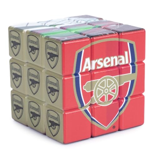 Arsenal Rubik's Cube with red and khaki panels displaying the club crest.