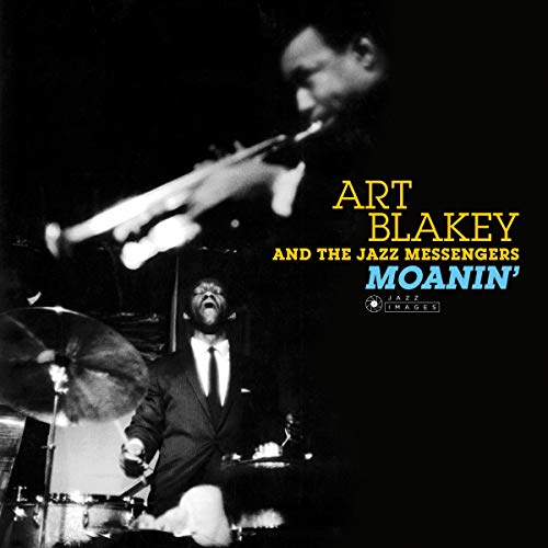 Black and white album cover featuring Art Blakey and a trumpet player.