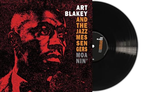 Art Blakey and the Jazz Messengers “Moanin’” vinyl record cover and disc.
