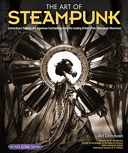 Book cover: “Art of Steampunk” featuring a radial engine and figure.