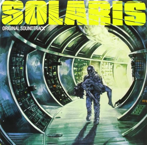 Solaris" soundtrack vinyl cover featuring a futuristic corridor and figure.