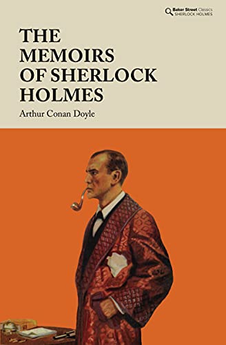 Book cover: Sherlock Holmes in a red patterned dressing gown, smoking a pipe.