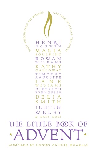 White book cover with black text listing spiritual teachers and “Advent.”