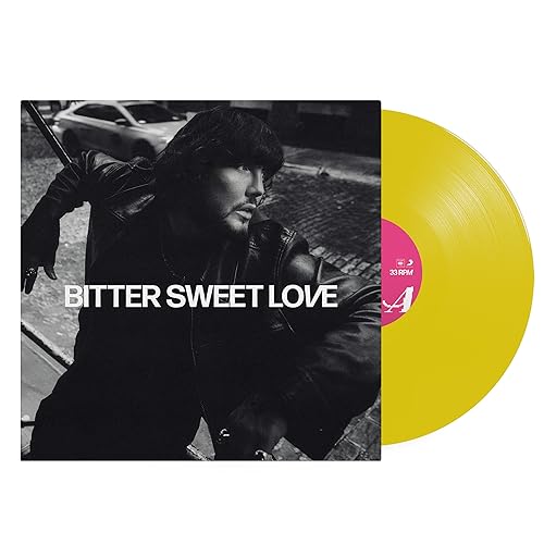 James Arthur’s “Bitter Sweet Love” vinyl record, black and yellow.