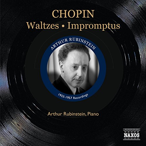 CD cover featuring pianist Arthur Rubinstein, Chopin's Waltzes and Impromptus.