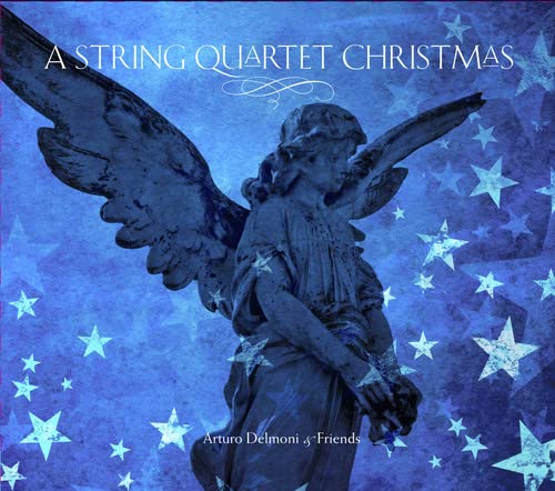 CD cover: blue angel statue with stars, titled “A String Quartet Christmas.”
