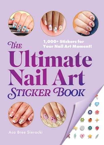 Book cover with hands displaying colorful nail art and stickers.