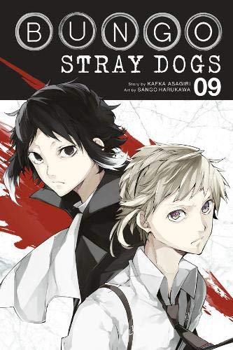 Manga cover for Bungo Stray Dogs volume 9 featuring two male anime characters.