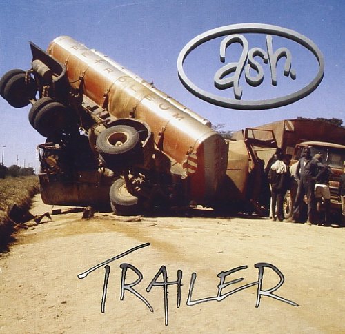 CD cover: overturned tanker truck in a dusty landscape, band logo.