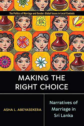 Book cover with illustrated faces, flowers, and pottery; title "Making the Right Choice.