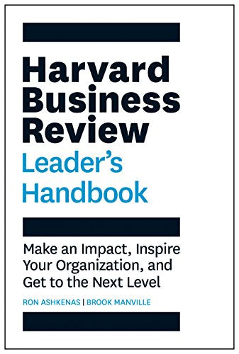 Cover of “Harvard Business Review Leader’s Handbook” with blue and black text.