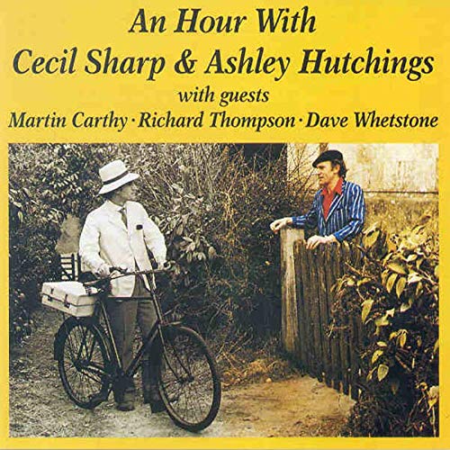 "CD cover featuring a man on a bicycle and another leaning on a fence."