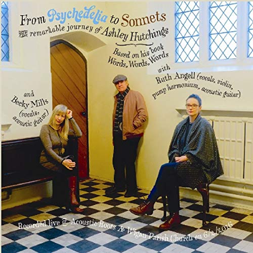 CD cover: Ashley Hutchings and musicians pose in front of a doorway.