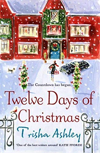 Book cover with a snowy house, Christmas trees, and title “Twelve Days of Christmas.”