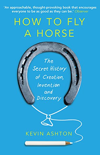 Book cover featuring a horseshoe tied to a pencil on a blue background.