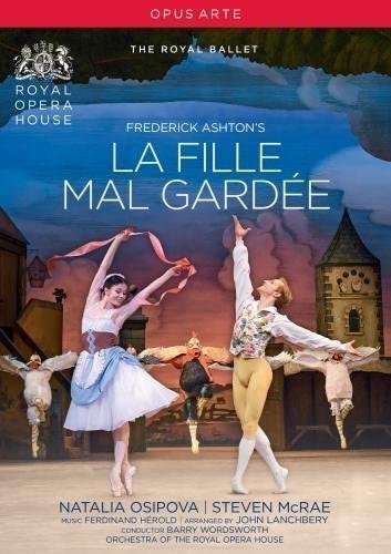 DVD cover for “La Fille Mal Gardée” ballet, featuring dancers in costume.