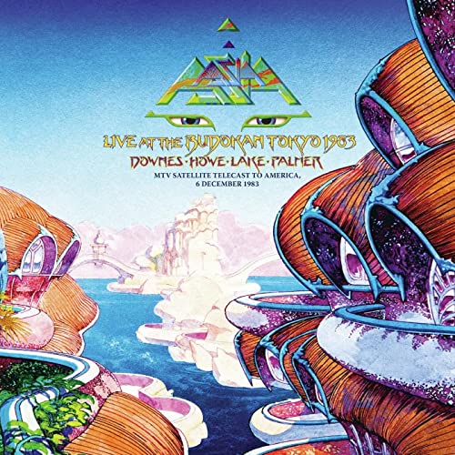 Album cover art featuring futuristic architecture over water with the band name Asia above.