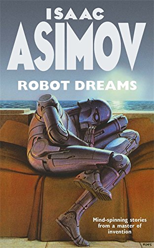Book cover featuring a metallic robot curled up asleep on a brown sofa.