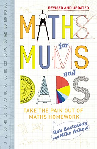 Book cover: "Maths for Mums and Dads" with geometry tools illustration.