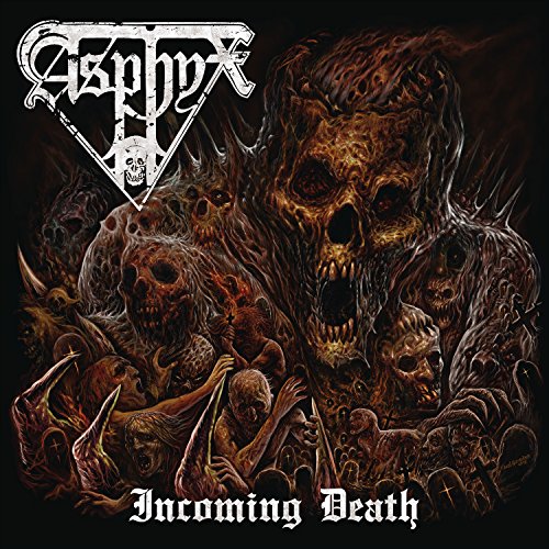 Album cover for Asphyx’s “Incoming Death” featuring grotesque, decaying figures.