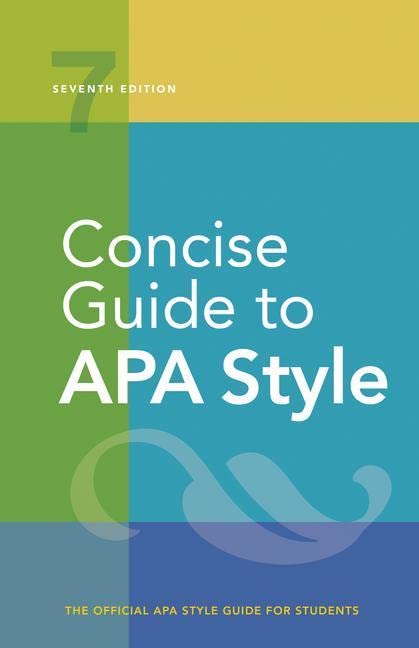Cover of “Concise Guide to APA Style, Seventh Edition” in blue, green, and yellow.