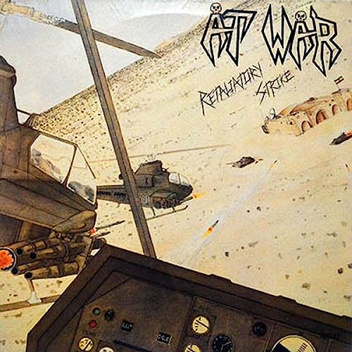 Album cover: helicopters in a desert landscape with missile trails.
