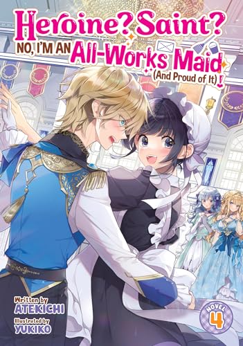 Light novel cover featuring a man and maid in a ballroom setting.