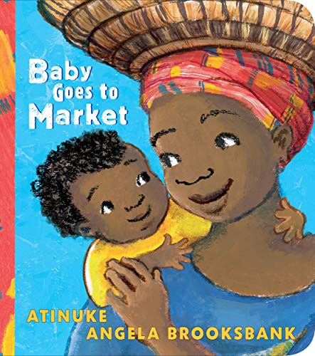 A mother with a basket on her head carries her baby on her back.