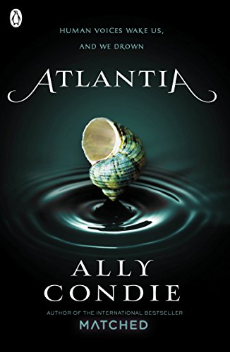 Book cover: "Atlantia" with a seashell above water ripples.