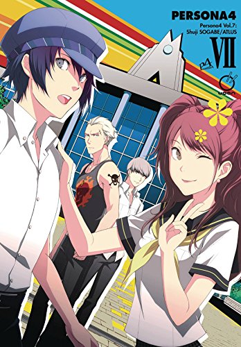 Persona 4 Volume 7" manga cover with four anime-style characters and a building.
